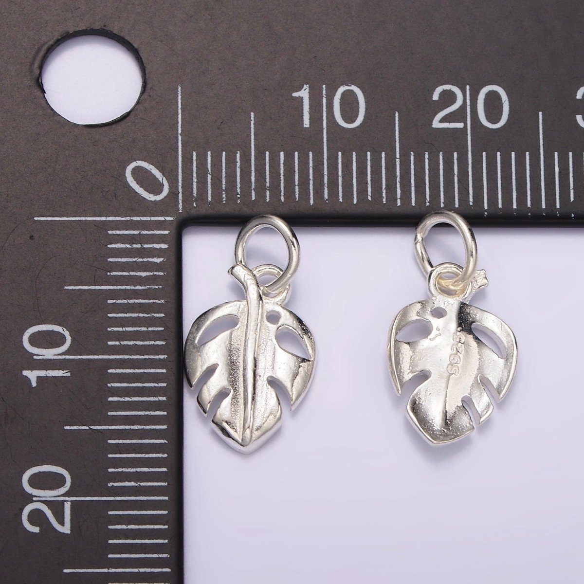 S925 Sterling Silver Open Monstera Palm Leaf Nature Charm | SL-416