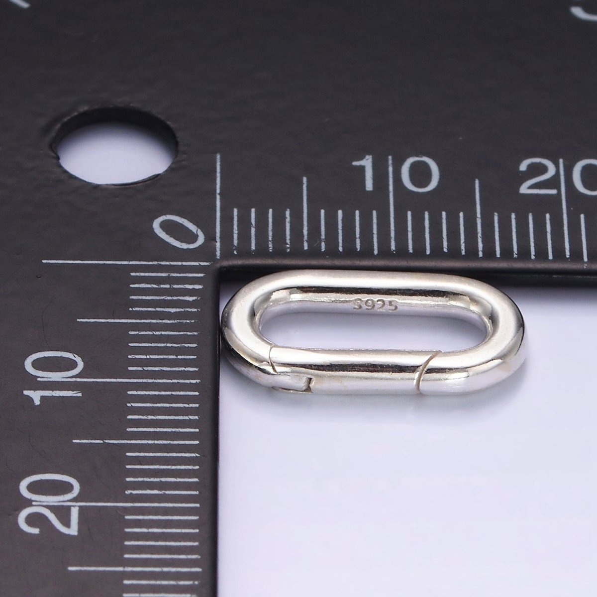 OS S925 Sterling Silver Oval Clasp Spring Gate Push Clip Clasp for Charm Holder SL-474