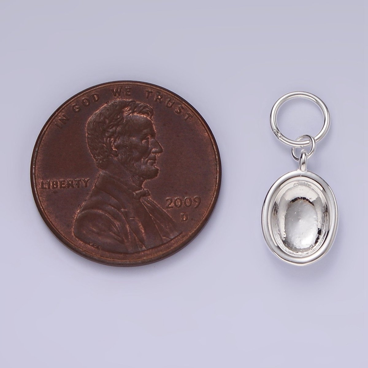 S925 Sterling Silver Oval Dome Minimalist Charm | SL-420