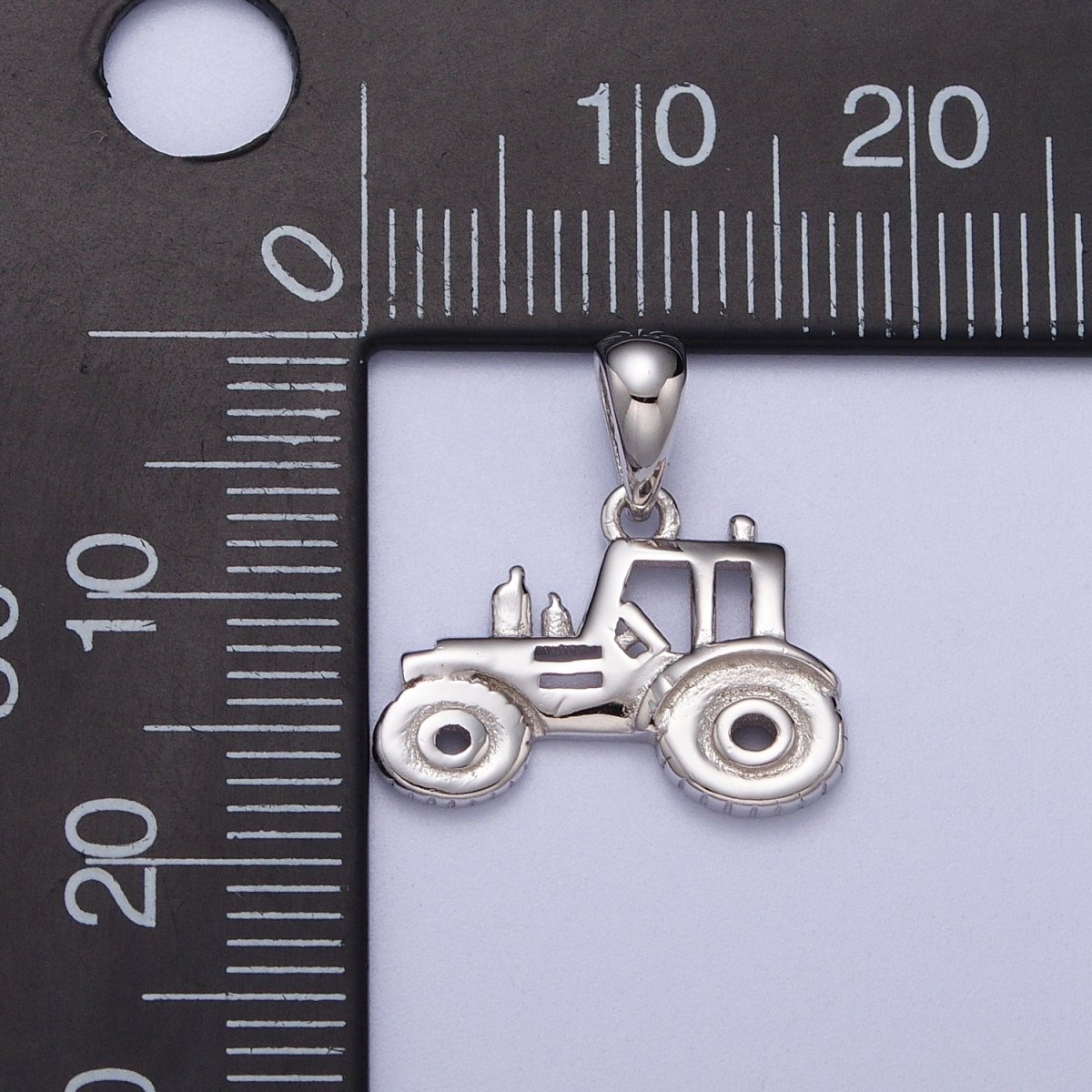 S925 Sterling Silver Tractor Charm Father Day Gift Car Farmer Pendant SL-388