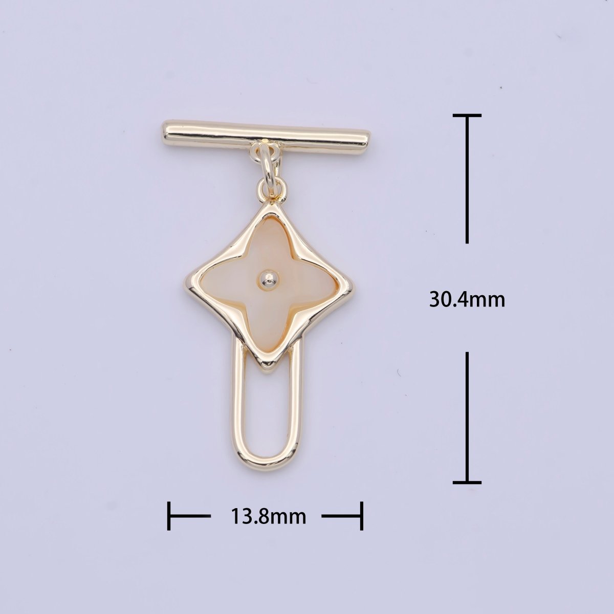 Shell Clover Toggle Clasps Gold Closure Findings Lucky Jewelry Supply L-909