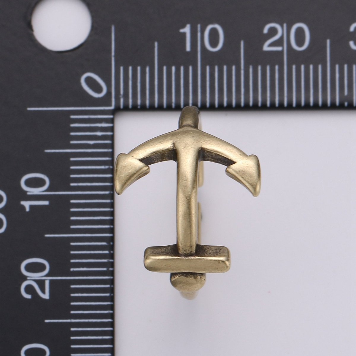 Sideways Anchor Ring in Gold or Antique Gold - Sideways Anchor Ring - Horizontal Anchor Ring - Adjustable Ring R-019 R-020