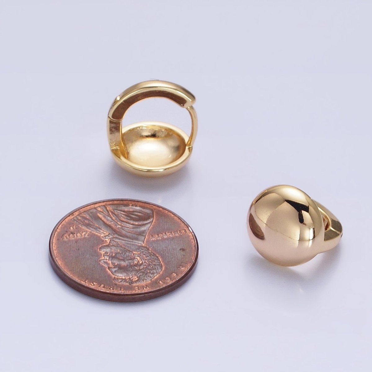 Silver, Gold 12mm Round Geometric Circular Cartilage Huggie Earrings | AB892 AB909