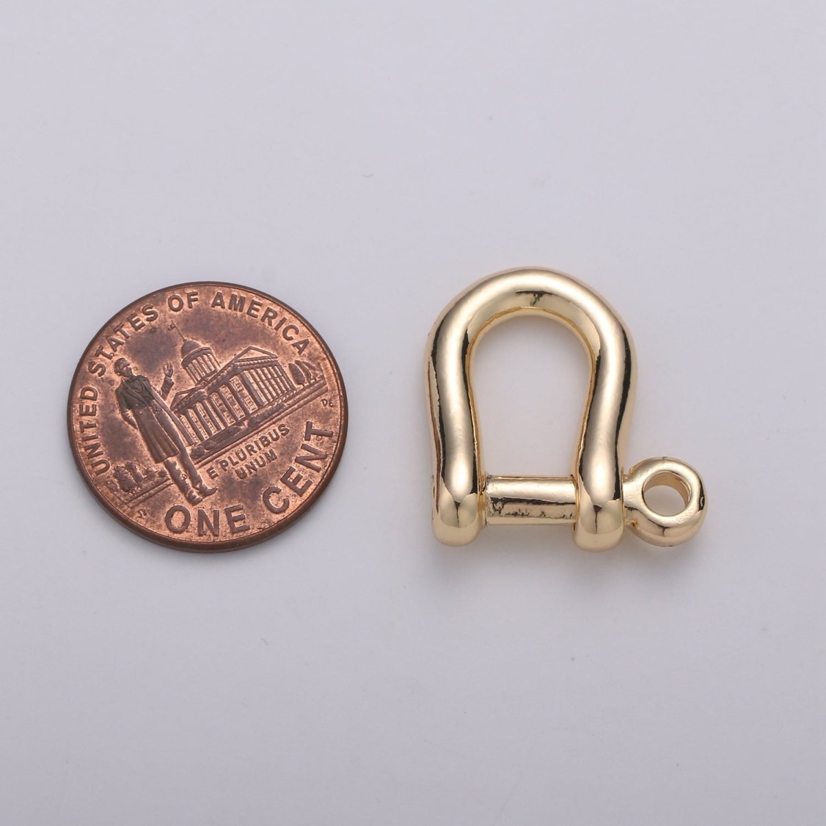 Simple Gold Filled Half Circle Clasp Charm L-019