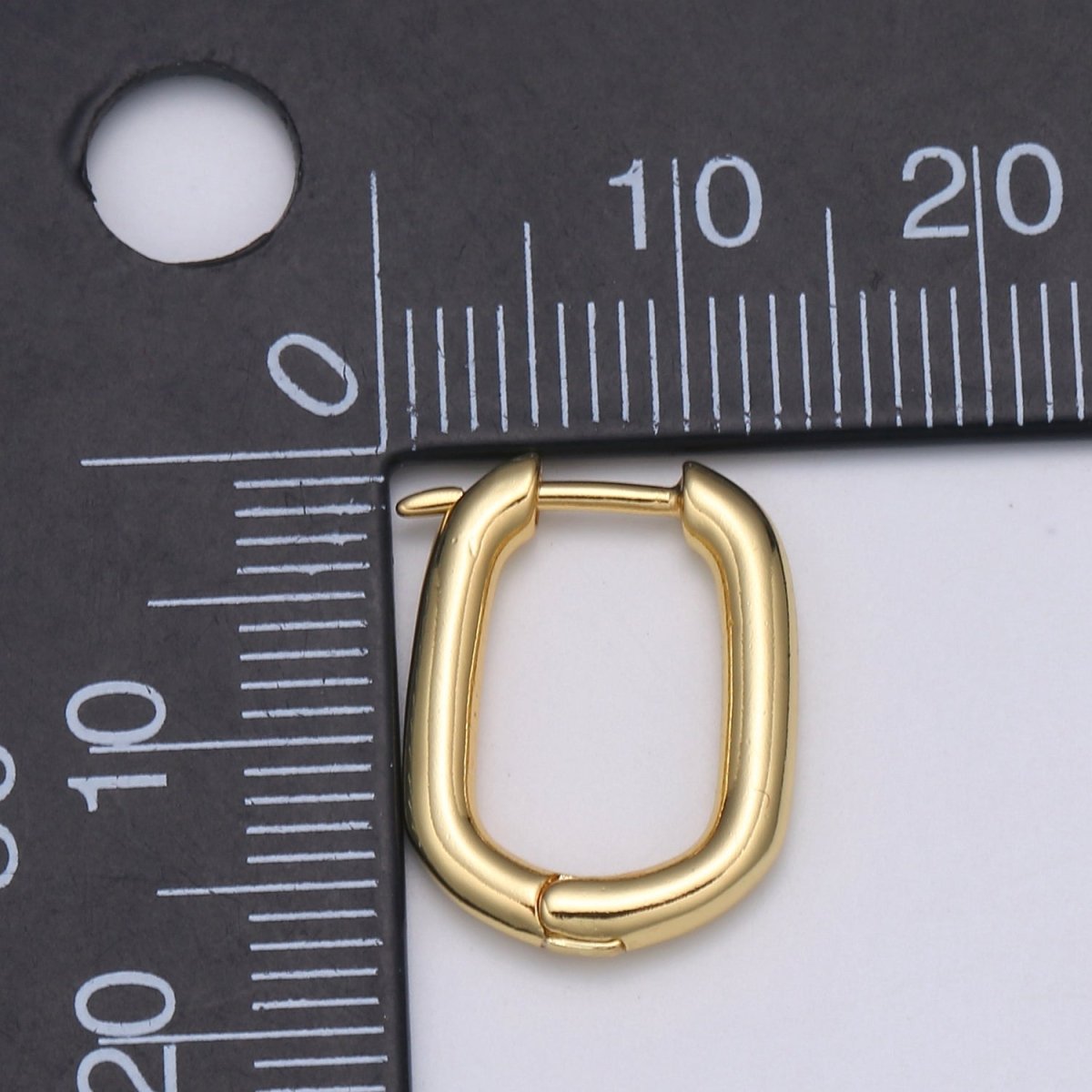 Simple Gold Lever backs Earring, Paperclip Fish Loop Earring, Vintage Gold Micro Pave Earring for DIY Q-441