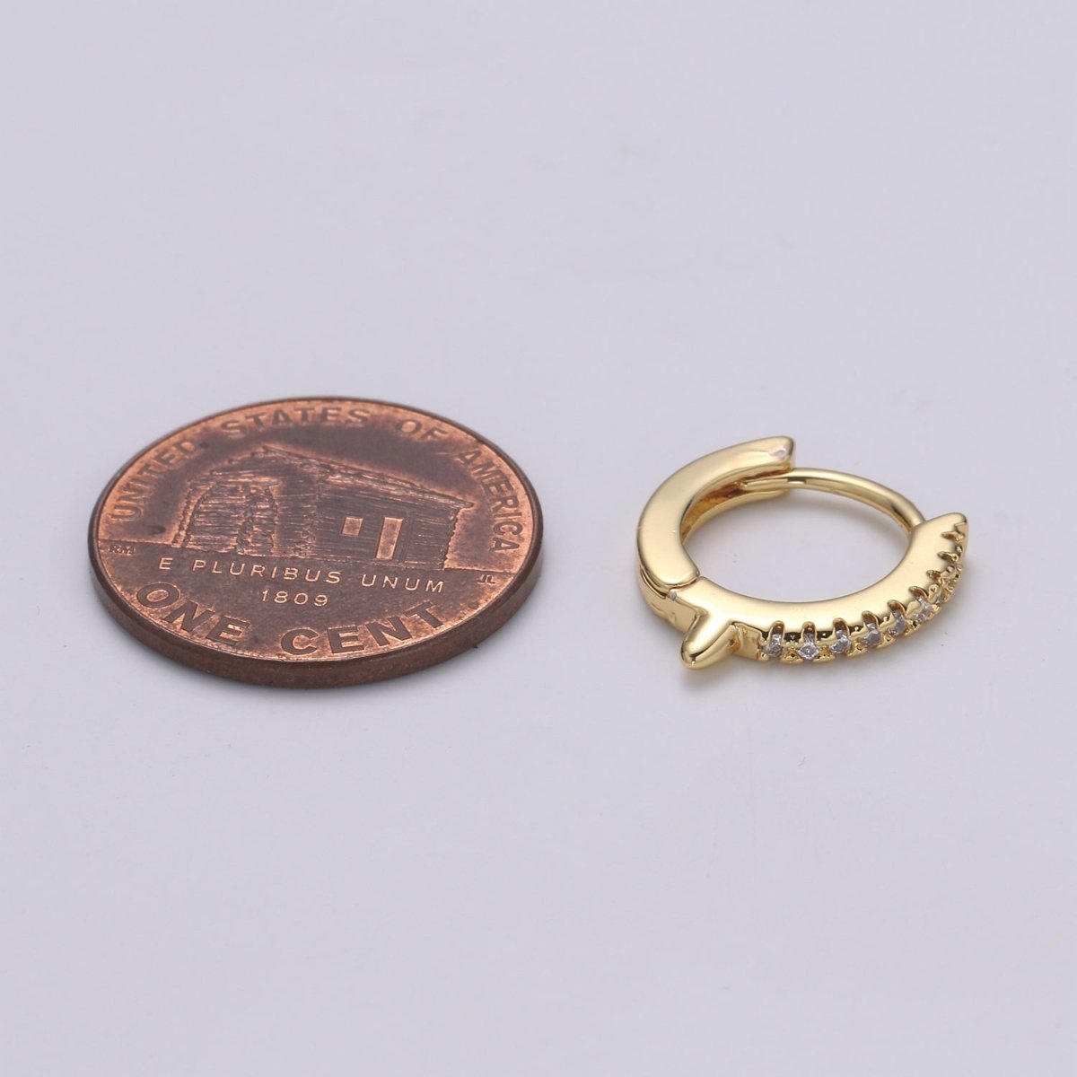 Simple Golden Round Huggies Earrings CZ Gold Filled Geometric Shape Casual/Formal Micro Paved Daily Wear Earring Jewelry P-101