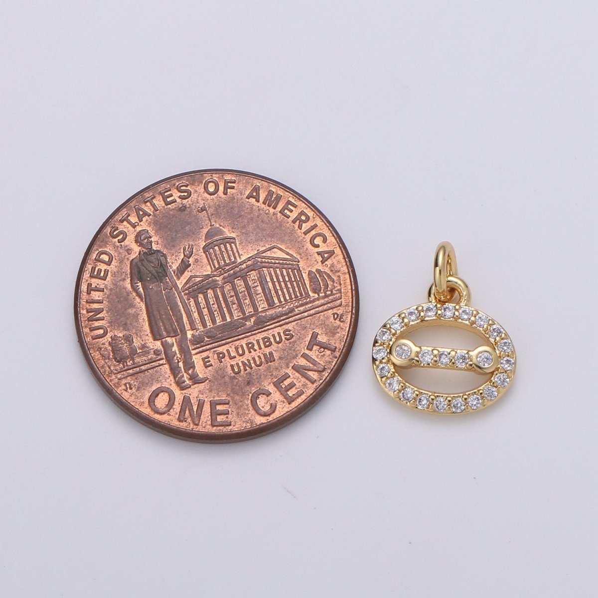 Small Cluster Cubic charm, Disc charm Balance CZ charms, Oval Cluster Zirconia, bracelet charm Necklace Charm, D-711