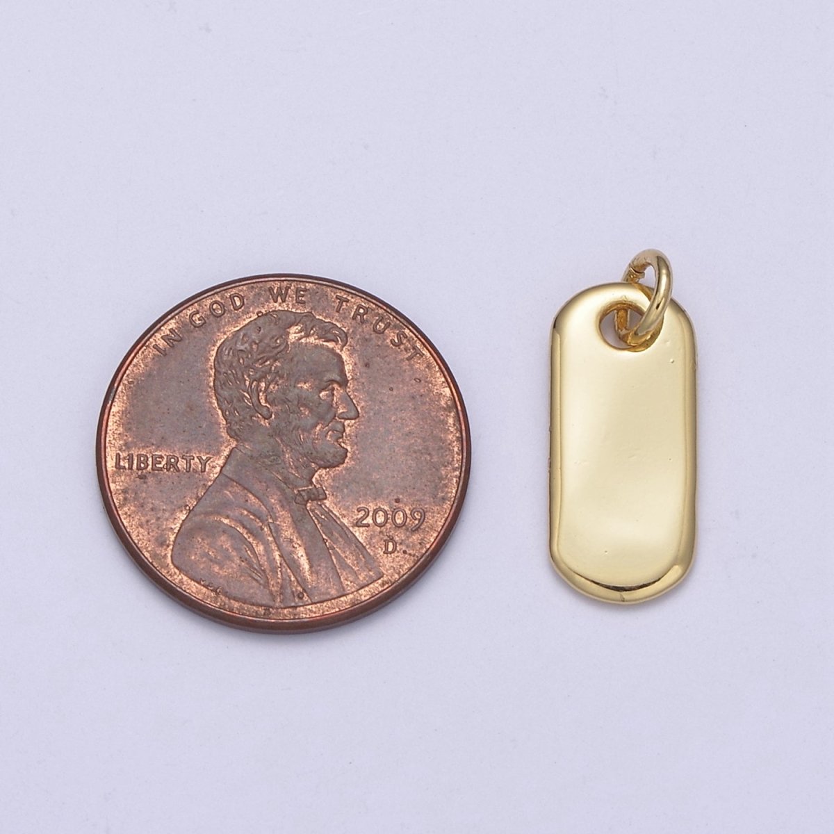 Small Tag Gold Charm add on charm for Necklace Bracelet Earring Supply C-306