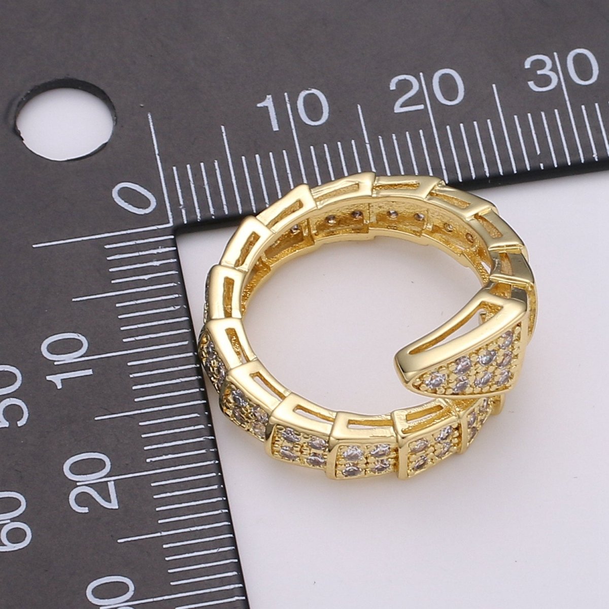 Snake ring, Serpent ring, Chunky ring, spiral snake ring, gold ring, wrap ring, snake gold ring, Adjustable Ring Micro Pave ring R-089