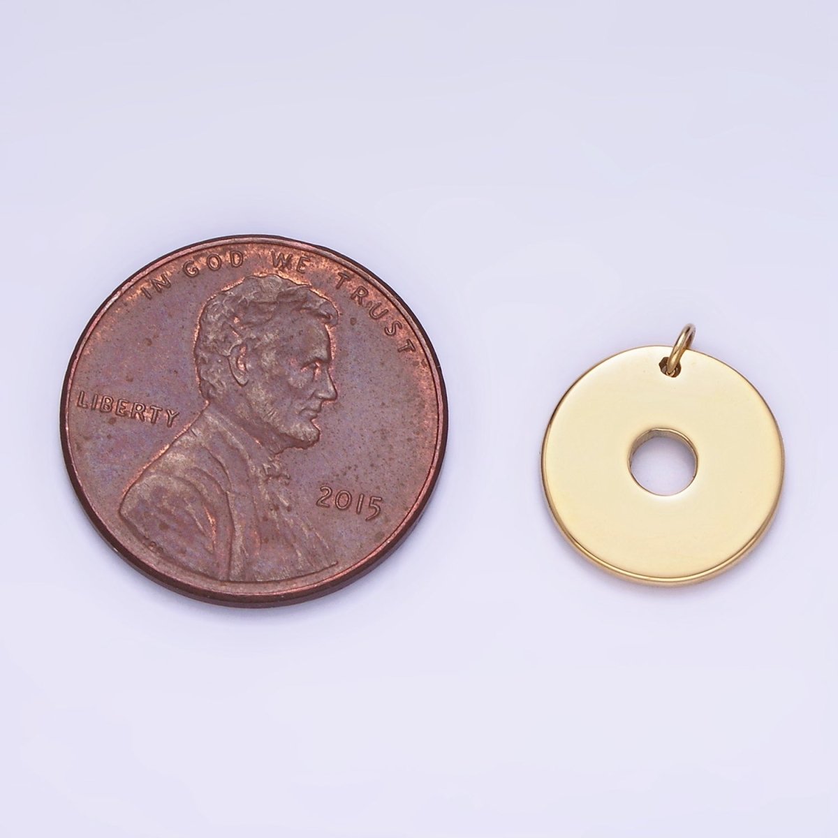 Stainless Steel 13mm Open Donut Round Minimalist Charm | P934