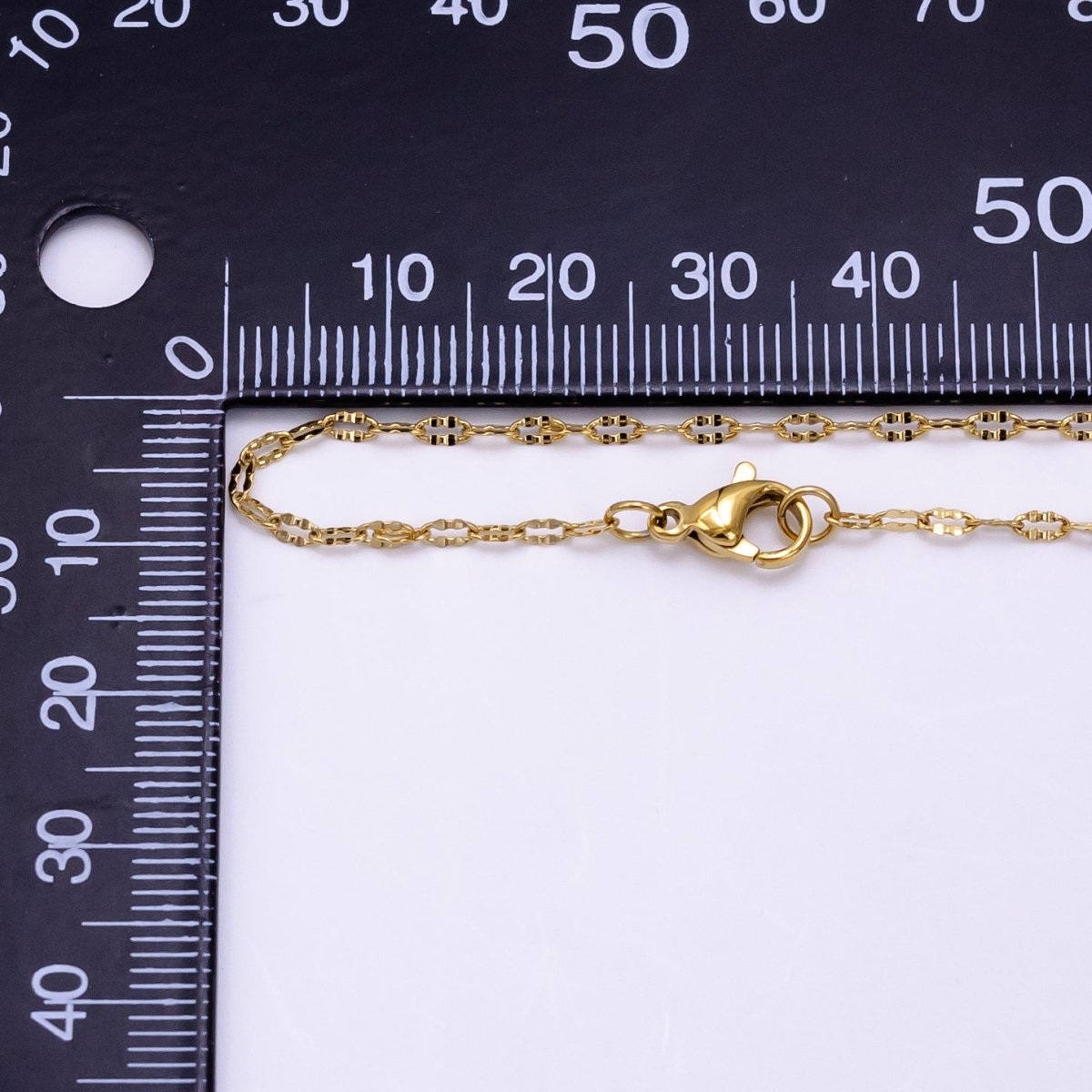 Stainless Steel 1.7mm Edged Cable Chain 17 Inch Necklace | WA-2468