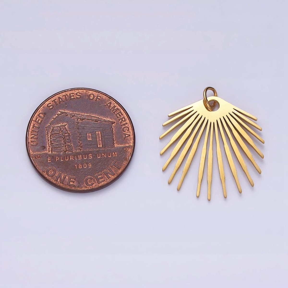 Stainless Steel 20mm Celestial Ray Bar Lined Geometric Minimalist Charm | P1349