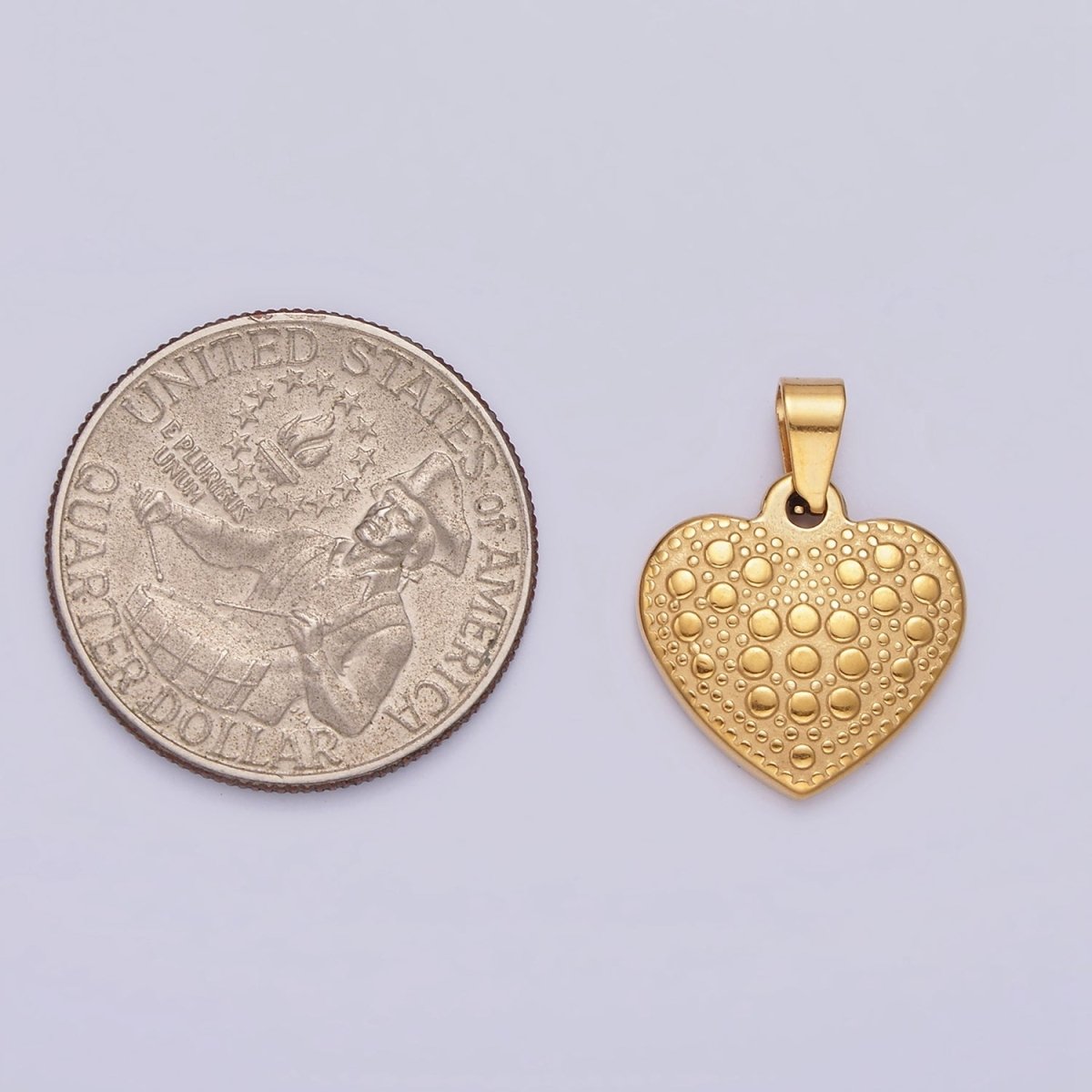 Stainless Steel 21mm Minimalist Dotted Heart Pendant | P-796