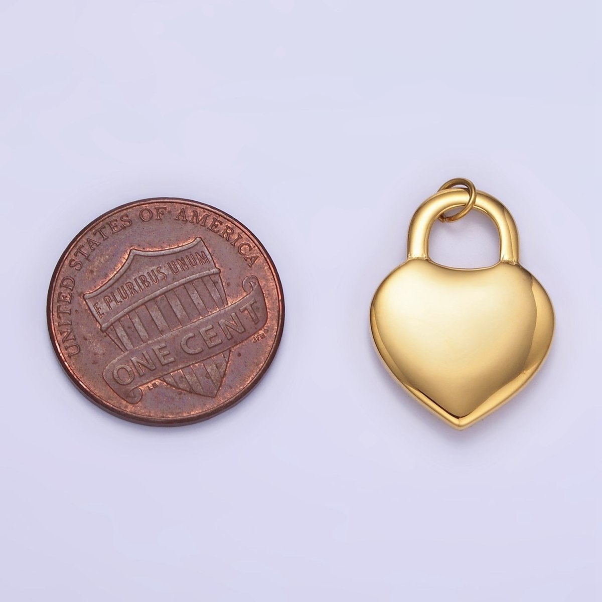 Stainless Steel 22mm Heart Padlock Minimalist Charm | P955