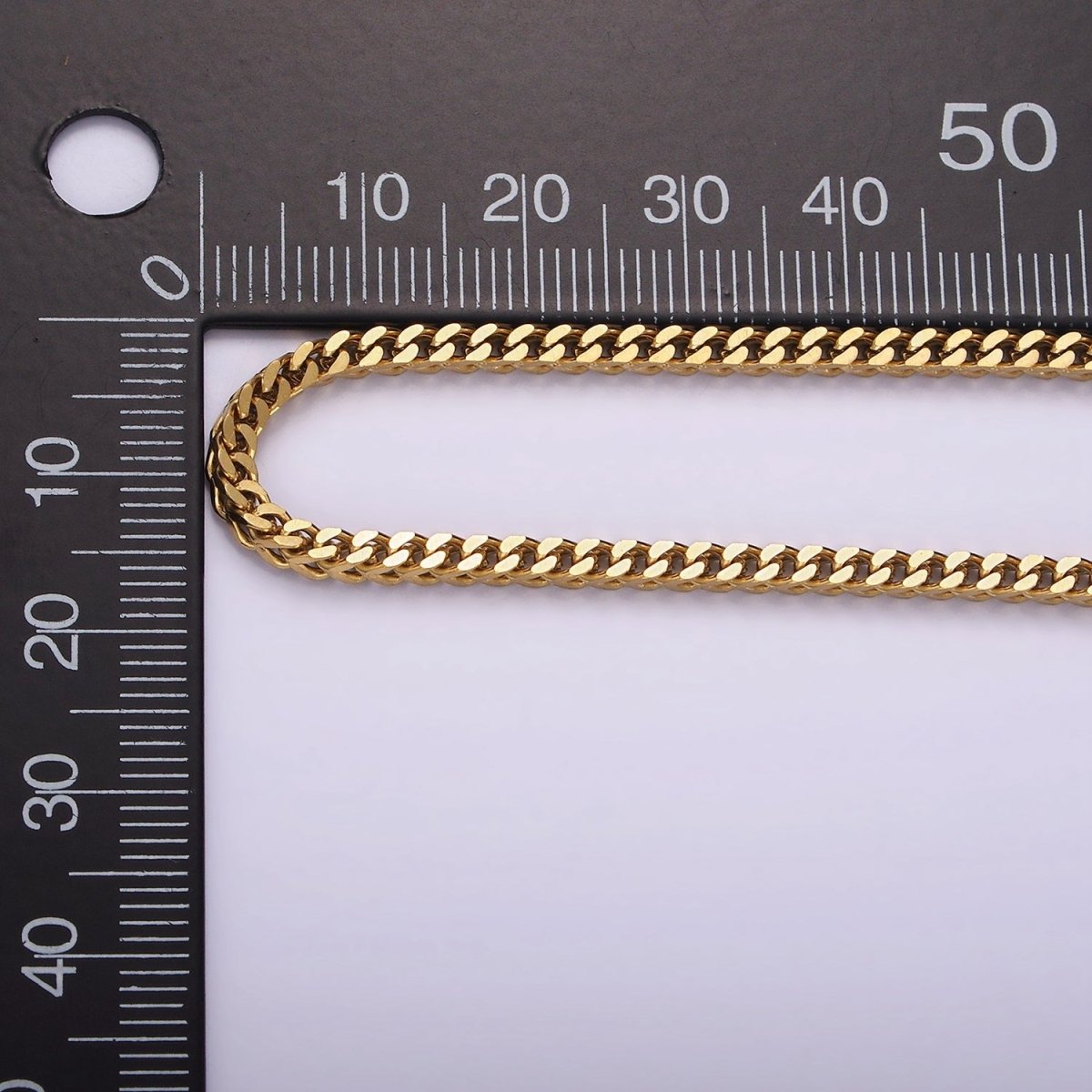 Stainless Steel 2.3mm Concave Curb 18 Inch Chain Necklace | WA-2369
