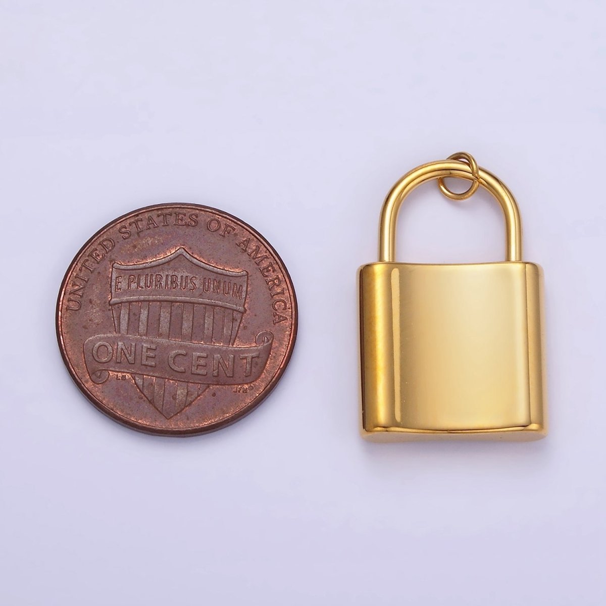 Stainless Steel 24mm Key Padlock Minimalist Charm | P952