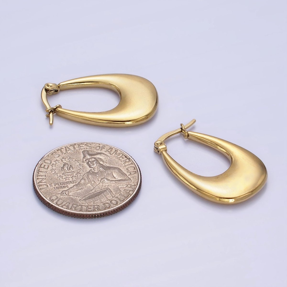 Stainless Steel 25mm U-Shaped Minimalist Latch Hoop | AE446