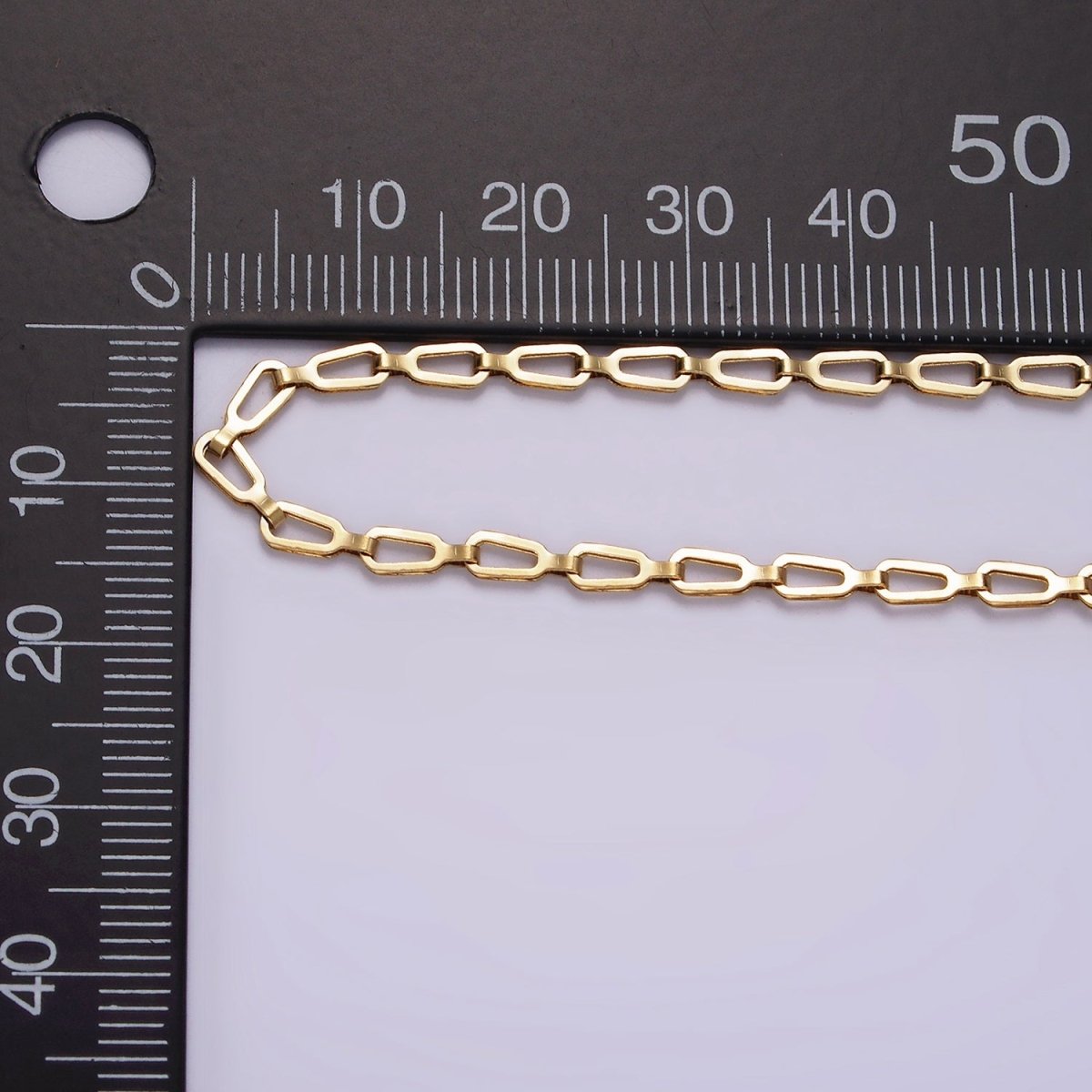 Stainless Steel 2.7mm Unique Geometric Open Link 17.7 Inch Necklace | WA-2358