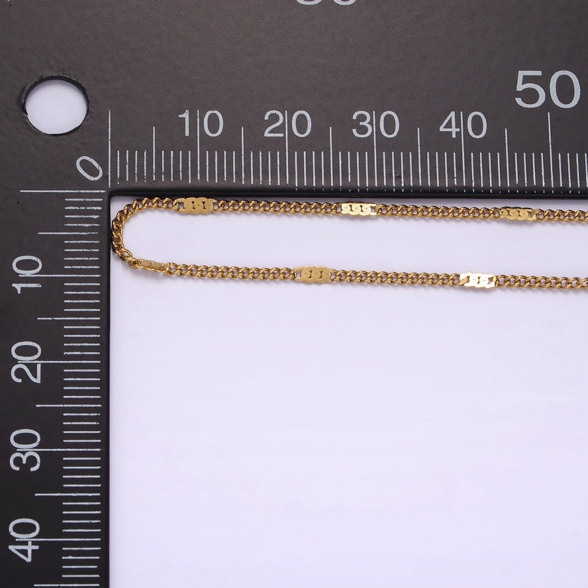 Stainless Steel 2mm Curb Edged Flat Chain 18 Inch Necklace | WA-2349