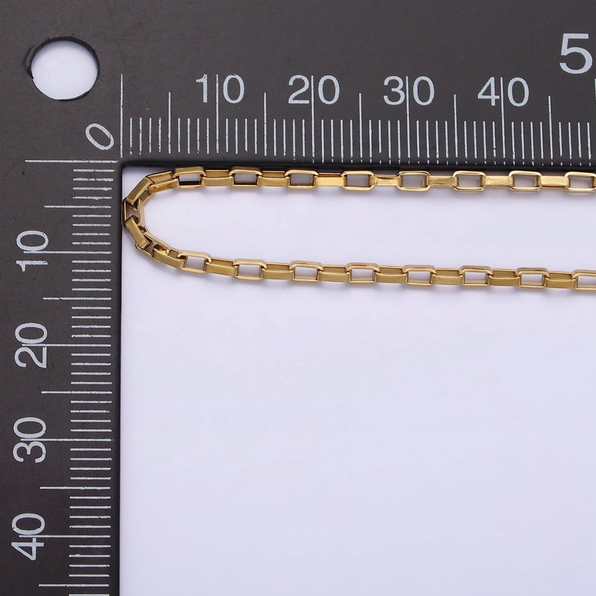Stainless Steel 2mm Dainty Rectangular Box 17.72 Inch Layering Chain Necklace | WA-1991 Clearance Pricing