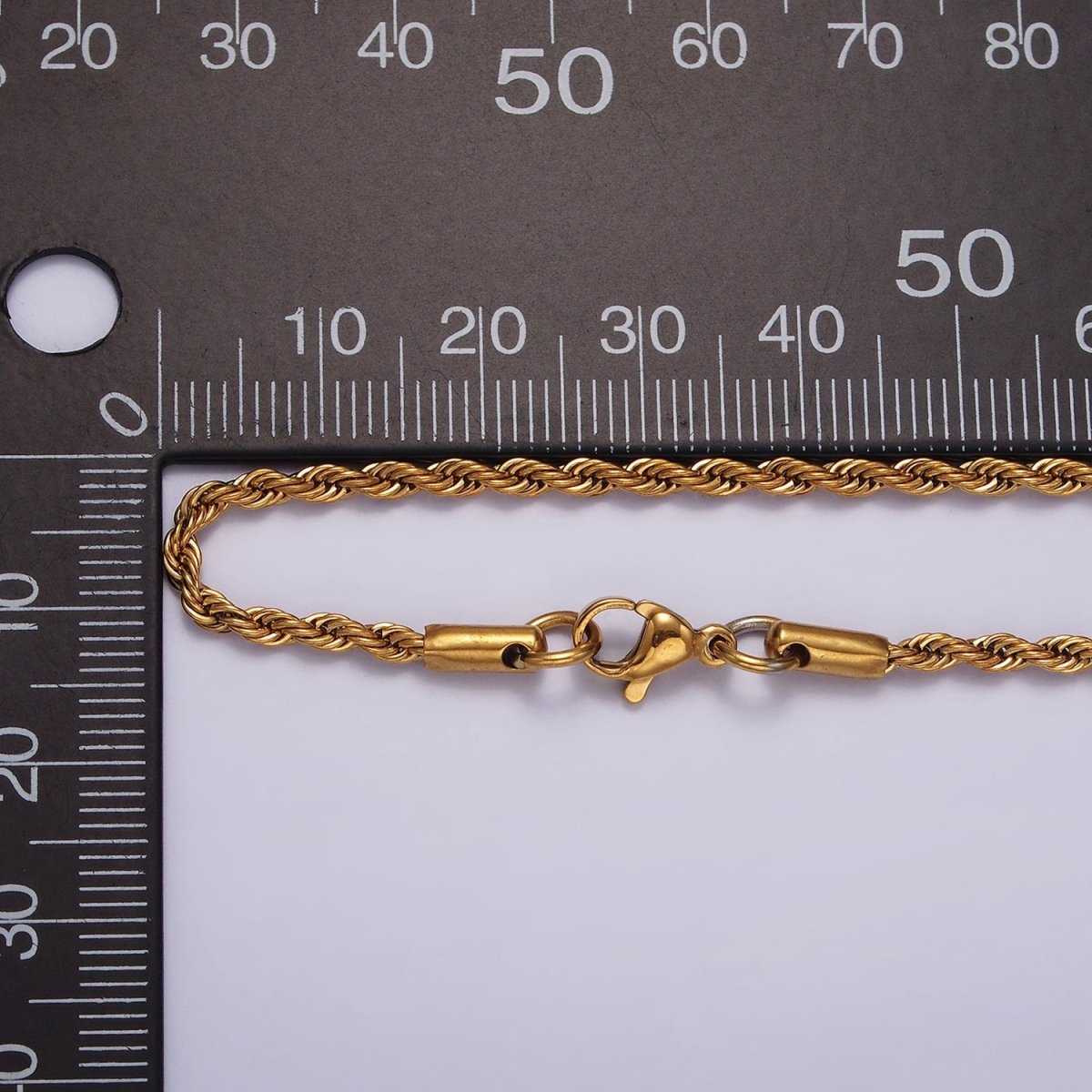 Stainless Steel 2mm Rope Chain 18 Inch Necklace in Gold & Silver | WA-2336 WA-2337