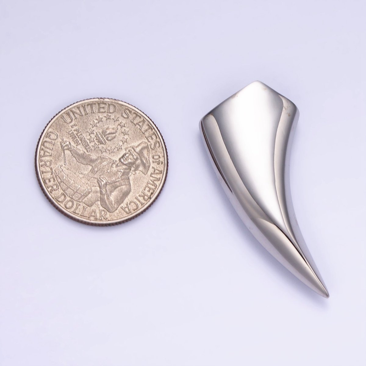 Stainless Steel 42mm Edged Geometric Tusk Charm | P943