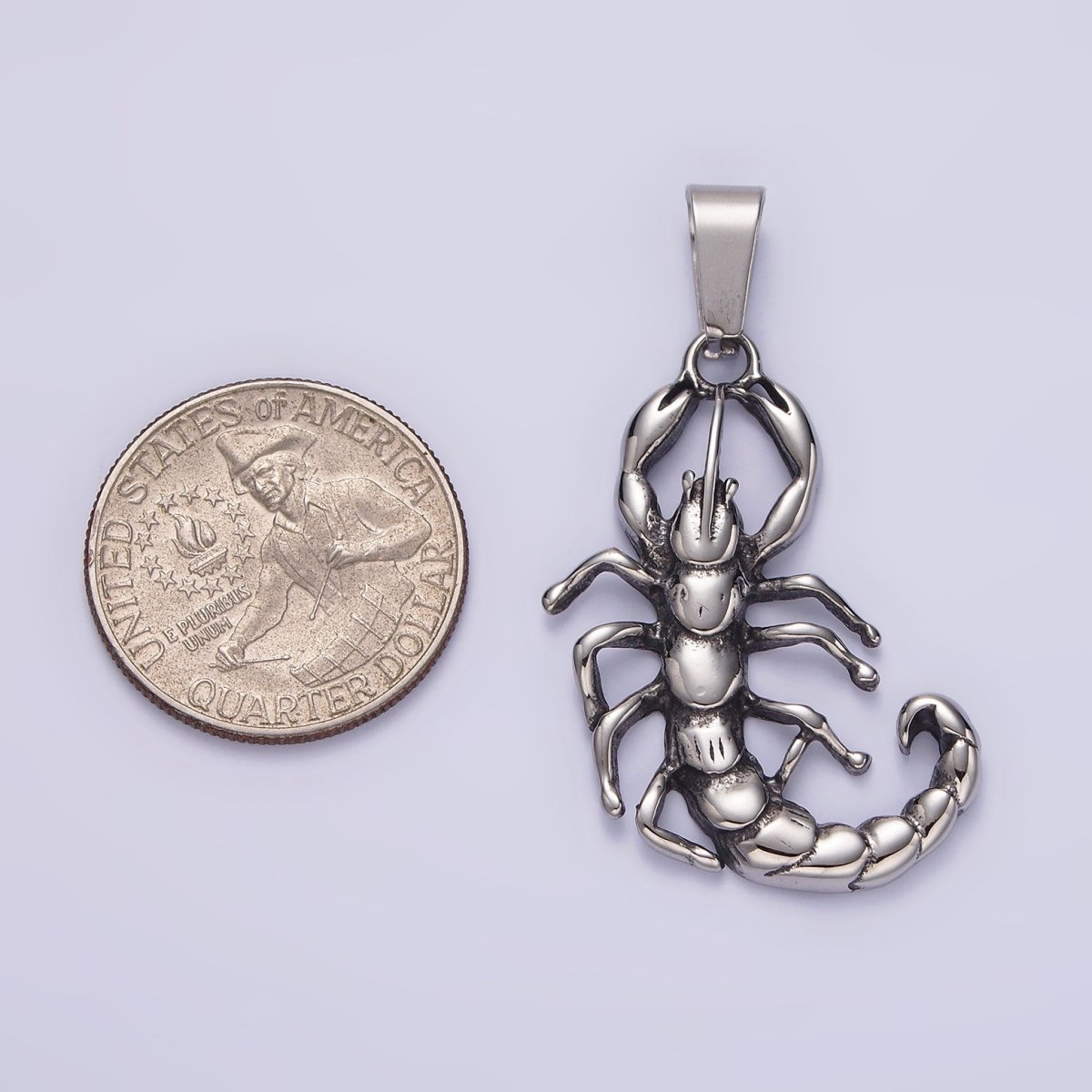Stainless Steel 43mm Scorpion Animal Pendant | P-749