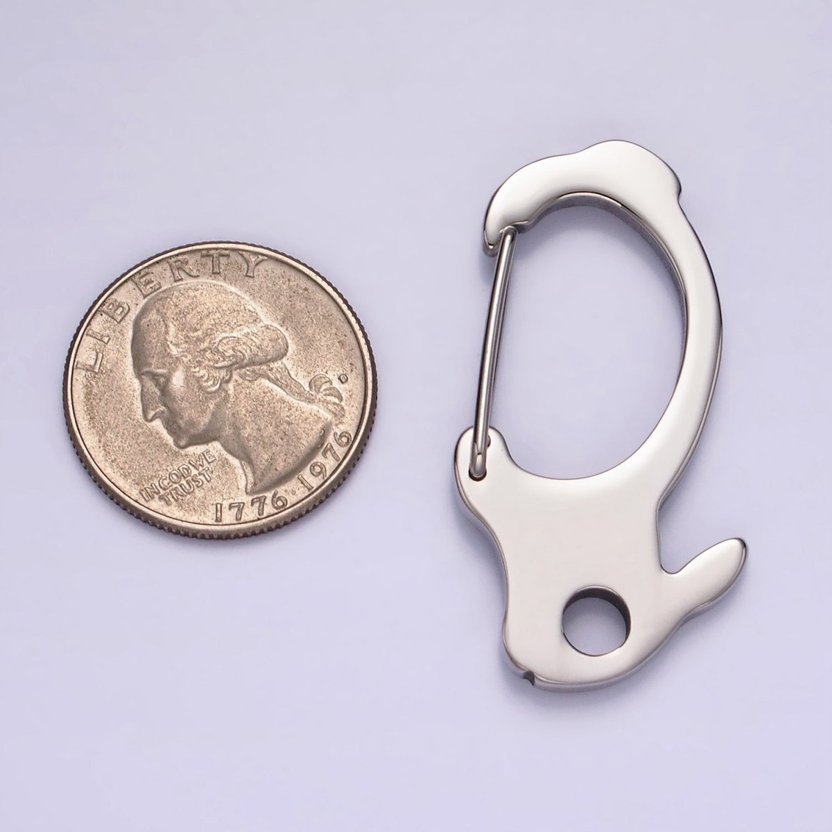 Stainless Steel 45mm Geometric Snap Hook Carabiner Jewelry Findings Supply | Z563