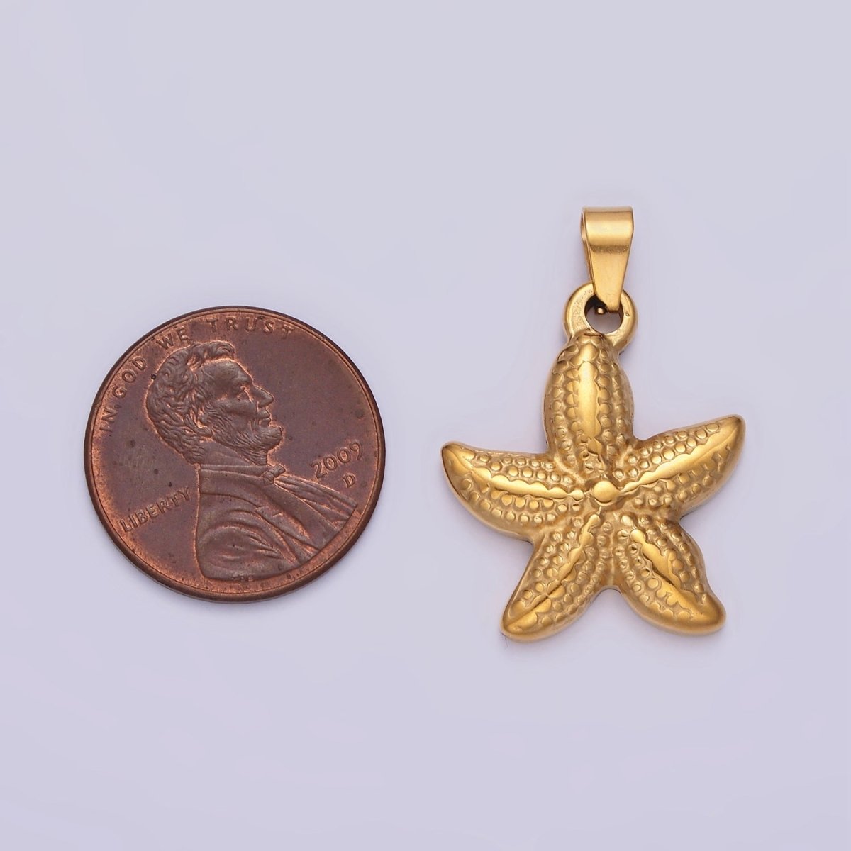 Stainless Steel Dotted Starfish Ocean Sea Animal Pendant | P-797