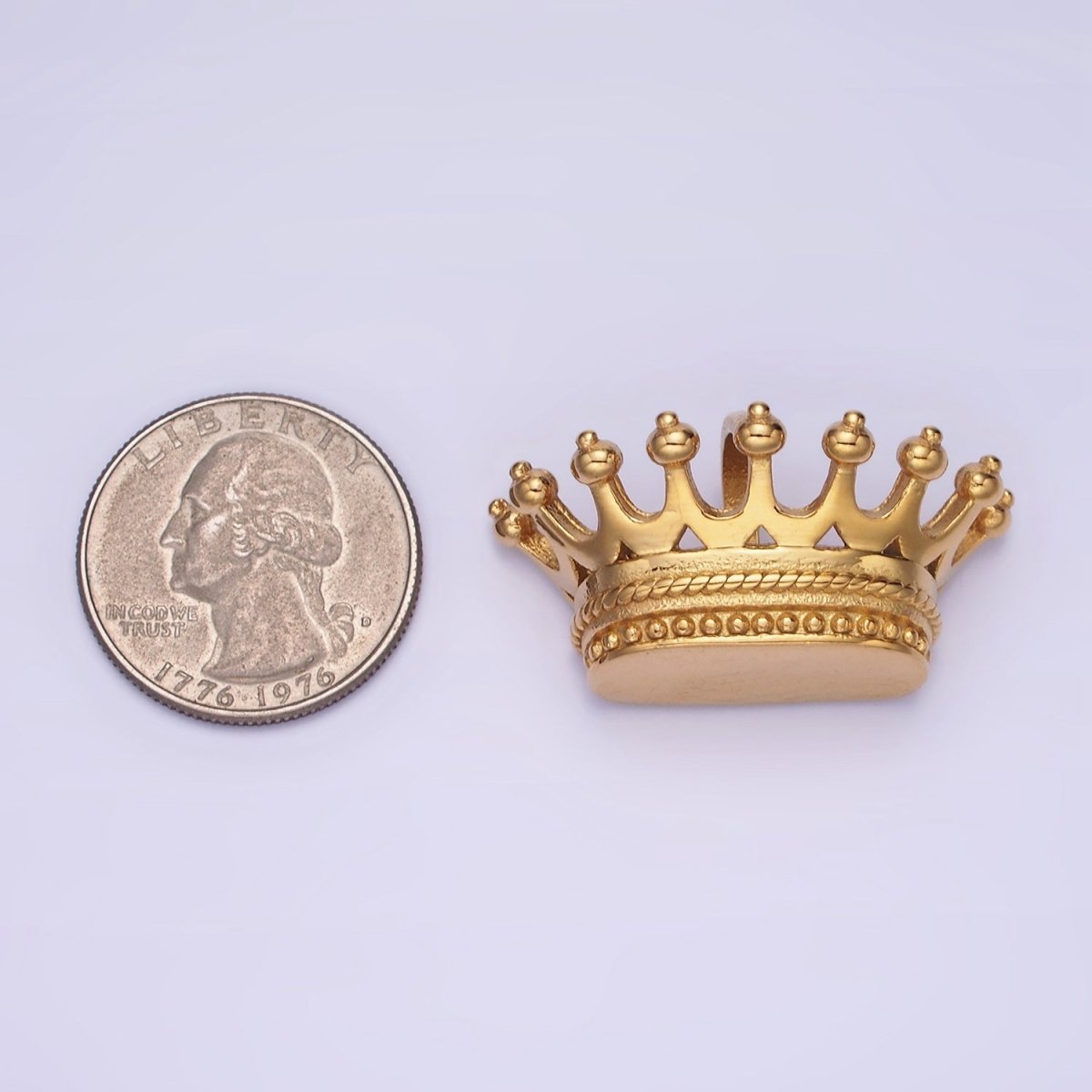 Stainless steel Duke Prince Royal Crown Charm Pendant, Royalty Vintage Crown Design | P1215