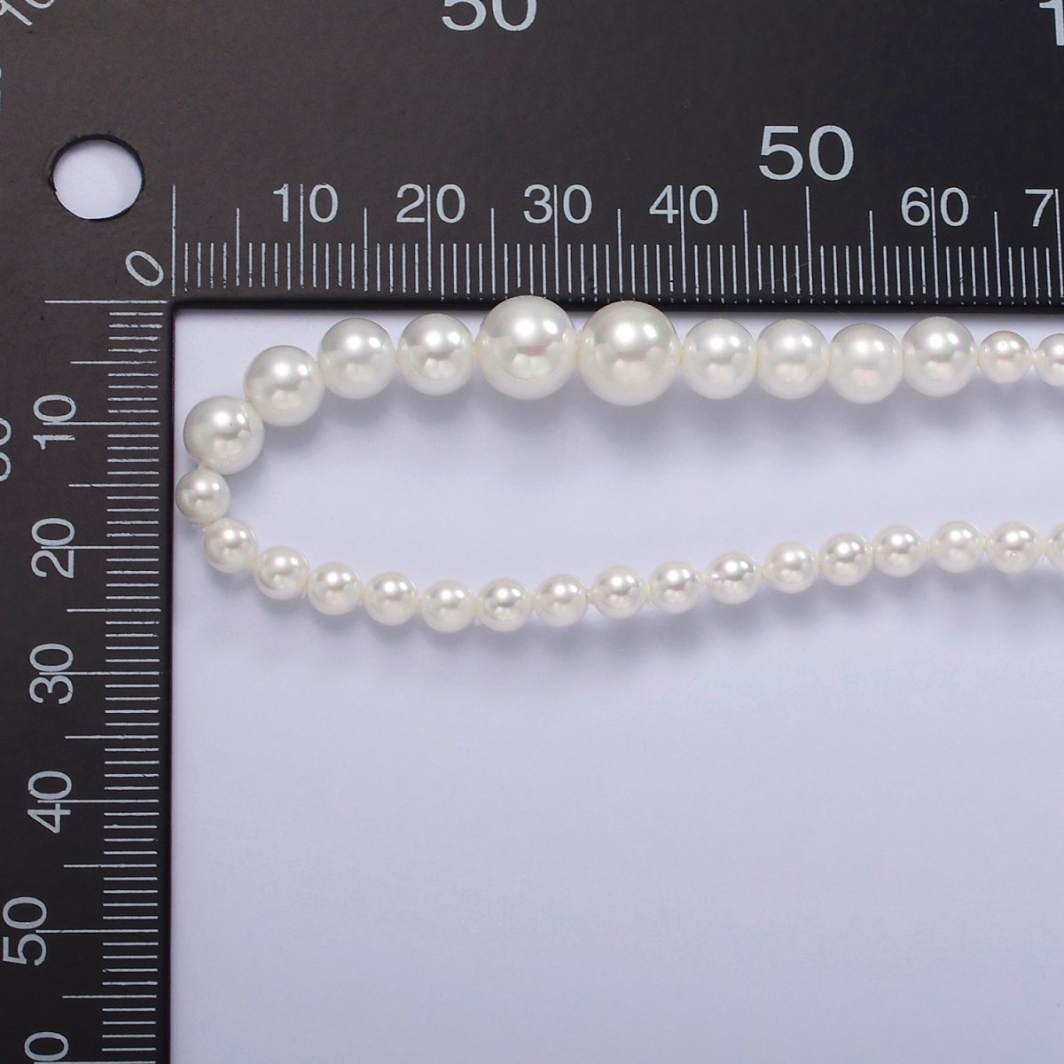 Stainless Steel Round Bubble Shell Pearl 18 Inch Layering Necklace w. Extender | WA-2319 Clearance Pricing
