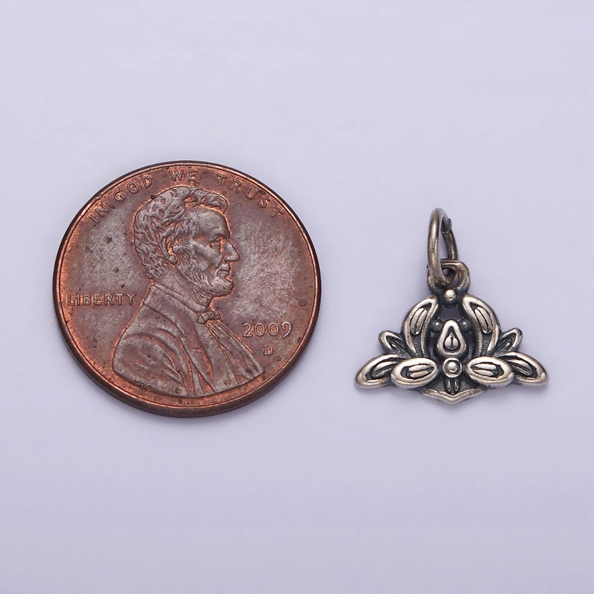 Sterling Silver S925 Flower Leaf Nature Arrangement Charm | SL-380