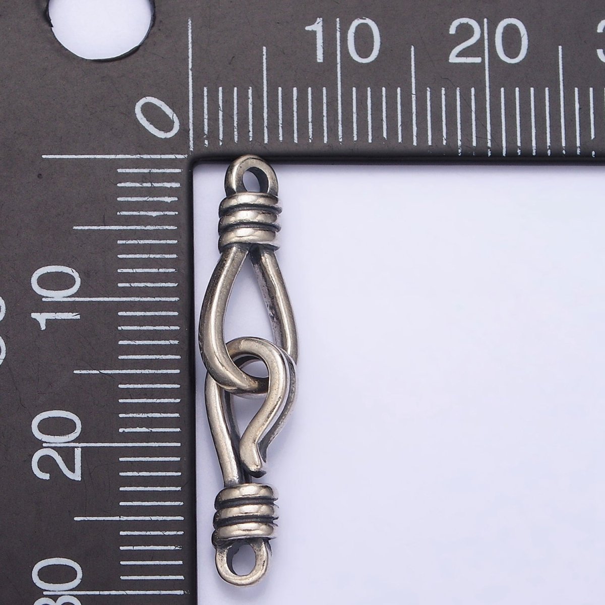 Sterling Silver S925 Oval Double Hook 30mm Connector | SL-291