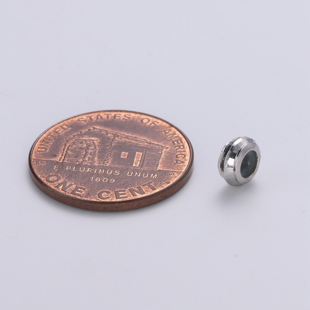 Stopper Beads, Silver Stopper beads with Rubber Ring, Dainty Mini Spacer beads, Bracelet Necklace DIY, 6X3mm, B-370