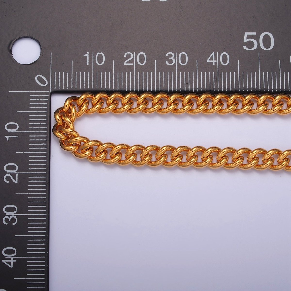 Thick Curb Link Unfinished Chain, 6mm 24k Gold Filled Chain 19.5 inch long | WA-1397 Clearance Pricing