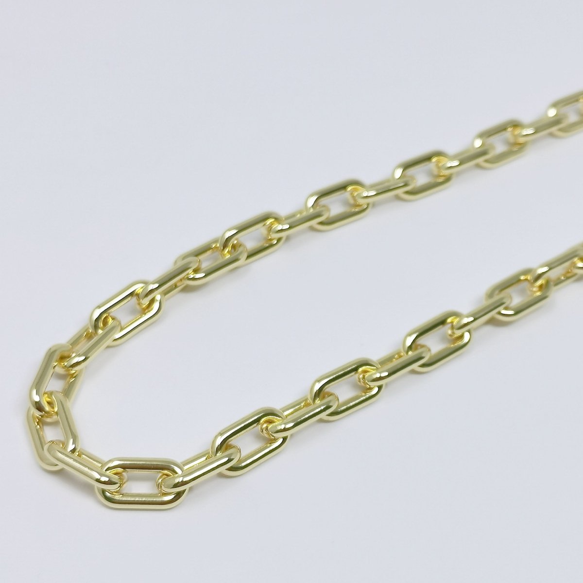 Thick PAPER CLIP Link Elongated, 24K Gold Filled Chain By Yard, Roll Chain For DIY Jewelry Craft Making | ROLL-362 Clearance Pricing