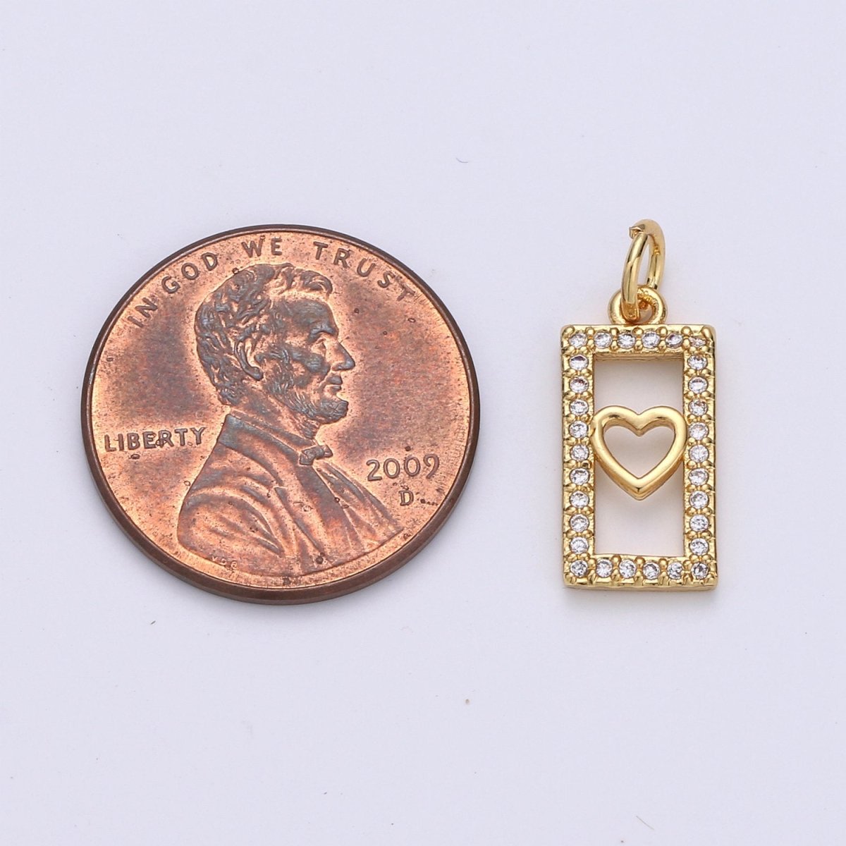Tiny Heart Charm CZ Cubic Zirconia Mini Lover Charm Gold Charm 14k Gold Filled Micro Pave Charm for Bracelet Necklace Earring Jewelry, D-242