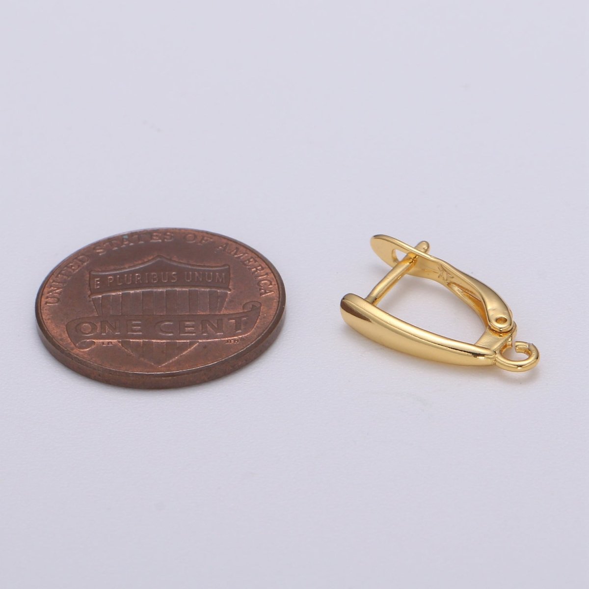 U Shaped Huggie Earring 24K Gold Filled Simple Hoops with open link for Jewelry Making Supply L-228