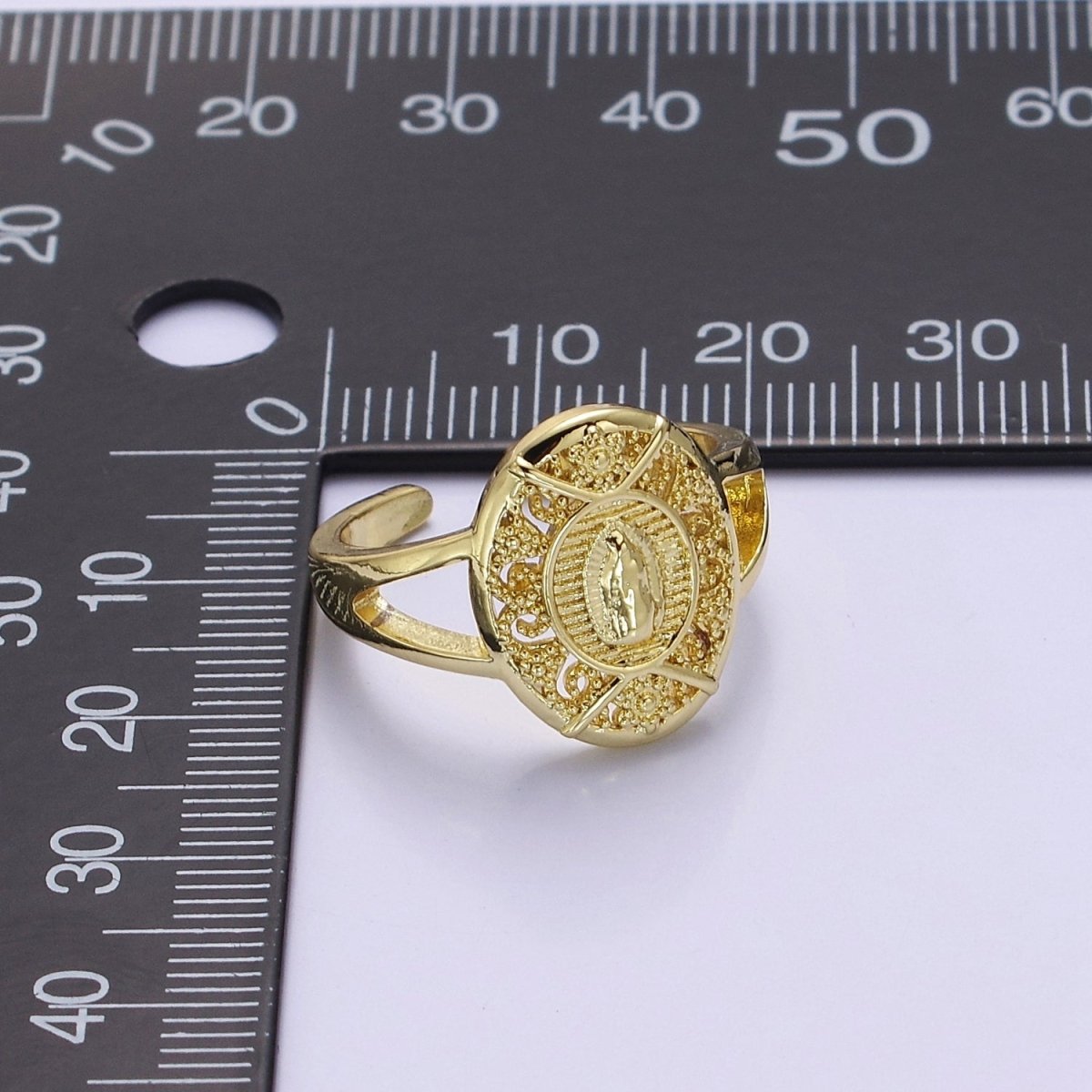 Virgin de Guadalupe Adjustable ring, Our lady of Guadalupe ring Virgin Mary Signet Ring O-2166