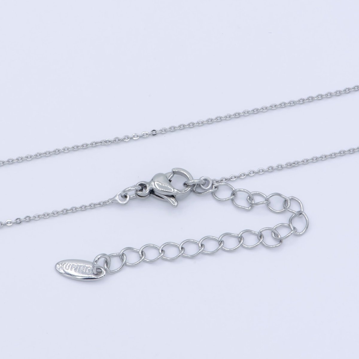 White Gold Filled 0.8mm Dainty Rolo Cable 16 Inch Choker Necklace w. Extender | WA-239 Clearance Pricing
