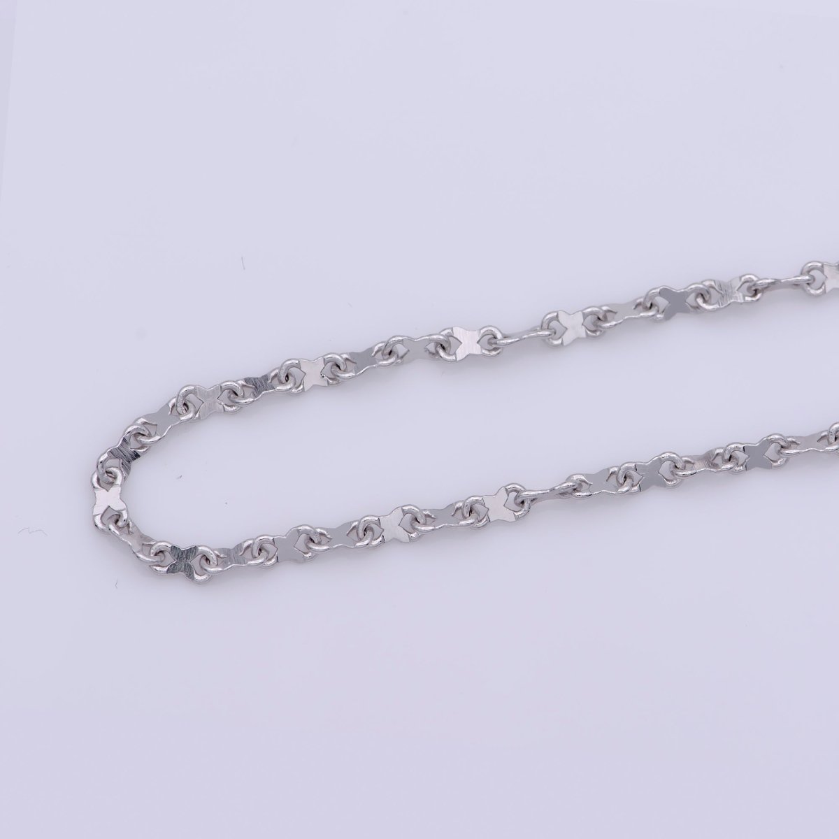 White Gold Filled 2.5mm Figure 8 Infinity Silver 20 Inch Layering Chain Necklace | WA-238 Clearance Pricing