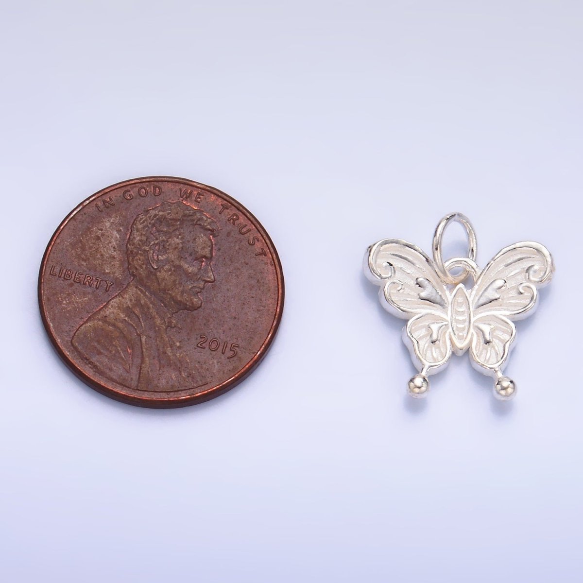 S925 Sterling Silver Artisan Butterfly Insect Charm | SL-531