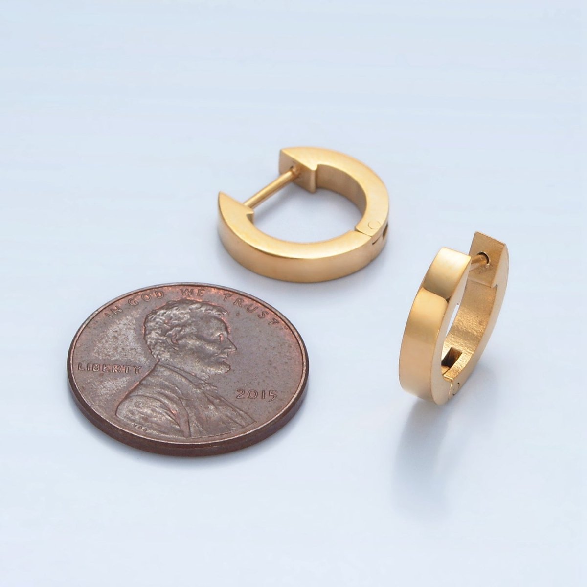 Stainless Steel 14mm Minimalist Cartilage Huggie Earrings | P083