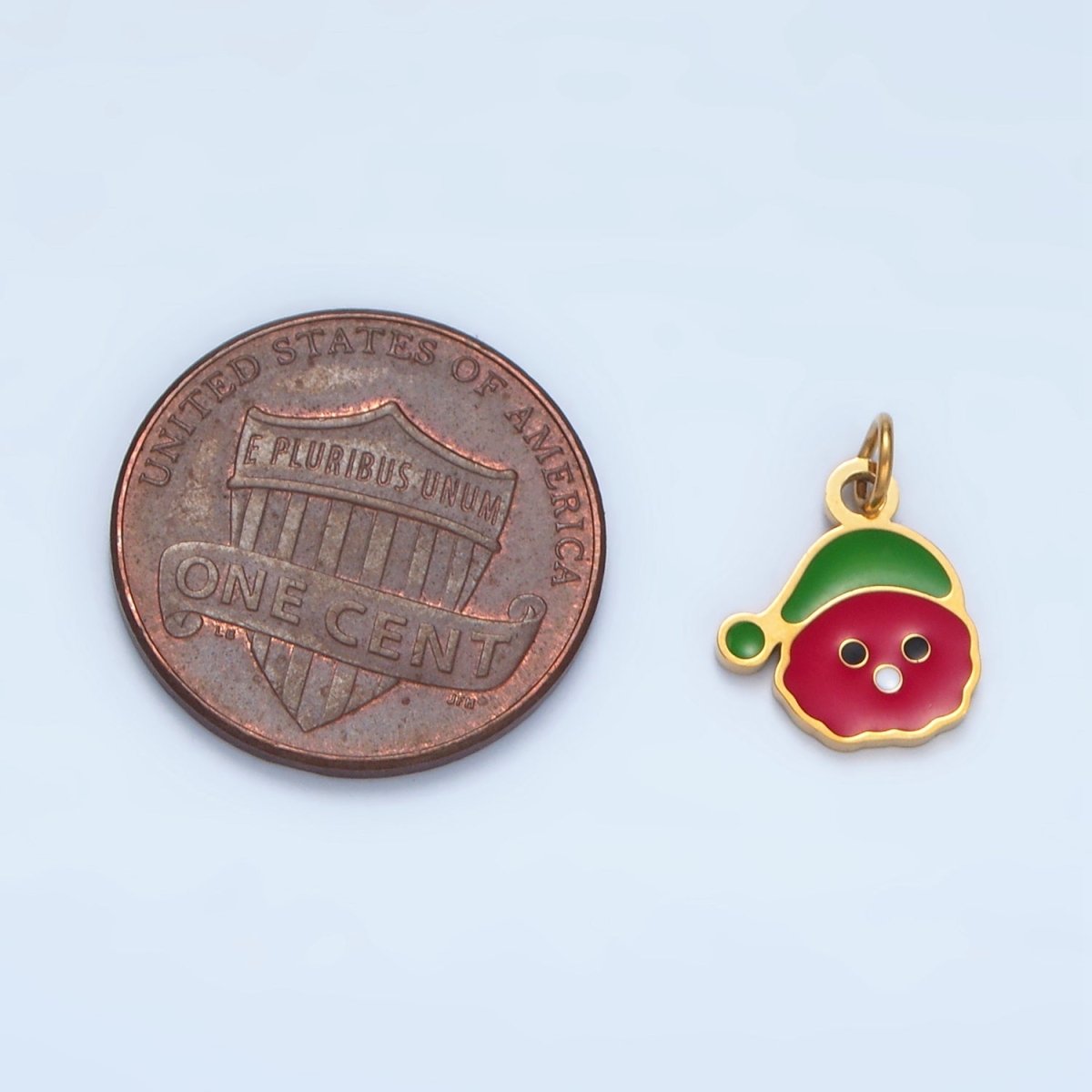 Stainless Steel 15mm Sleepy Cloud Emoji Red Enamel Mini Charm | P669