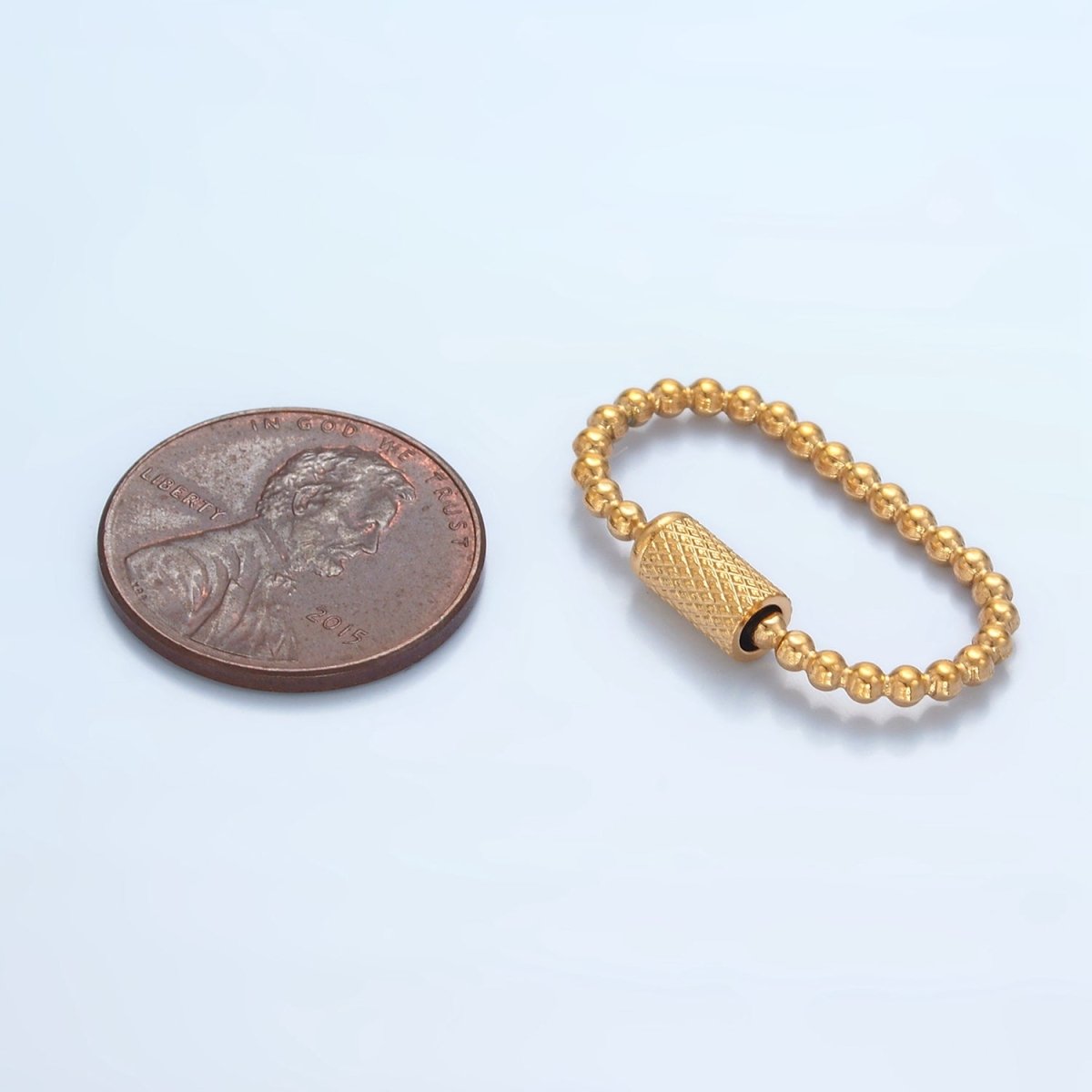 Stainless Steel 25mm Beaded Bubble Minimalist Carabiner Findings | Z981