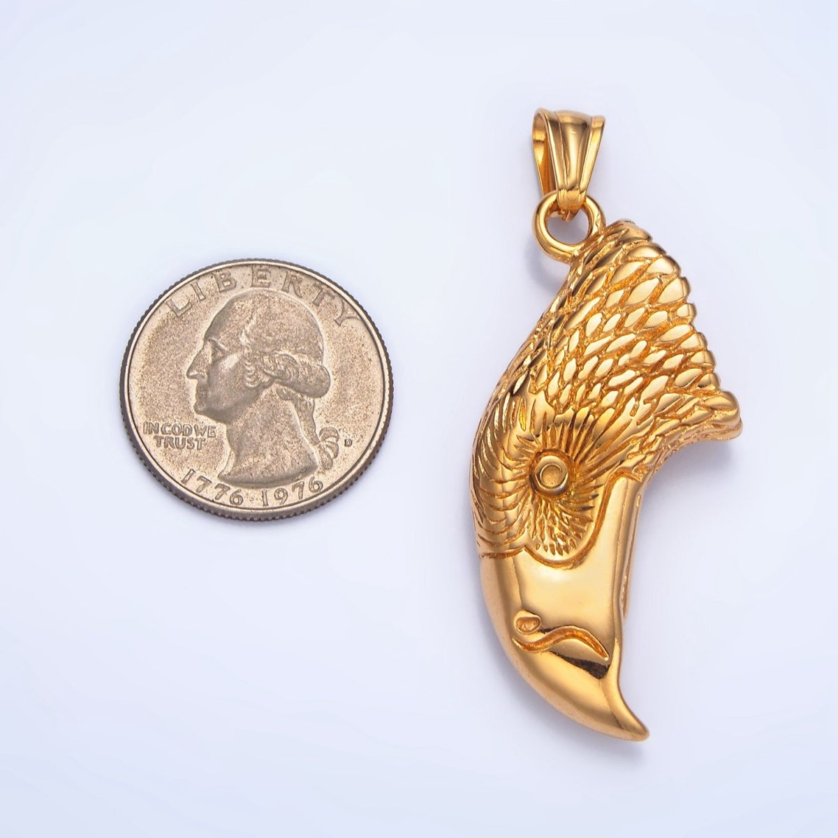 Stainless Steel Bald Eagle Head Bird Animal Pendant | P1489