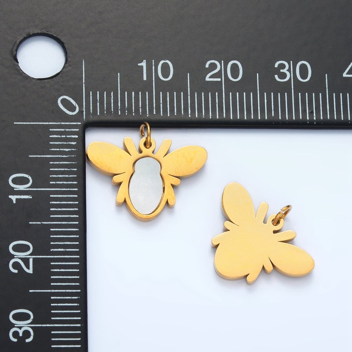 Stainless Steel Bee Insect Shell Pearl Fly Charm | P699