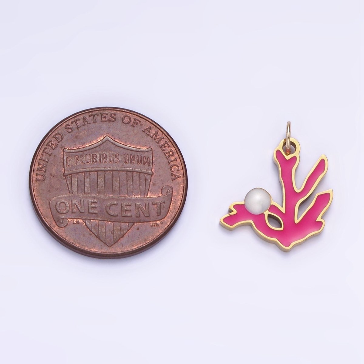Stainless Steel Coral Charm Enamel Under The Sea Plant Pendant | P995