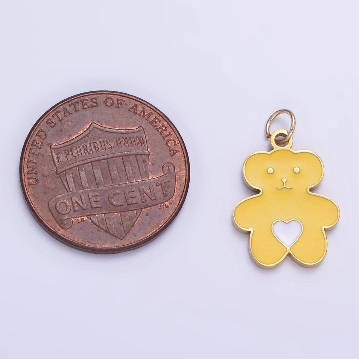 Stainless Steel Cute Yellow Bear Enamel Teddy Bear Pendant | P999