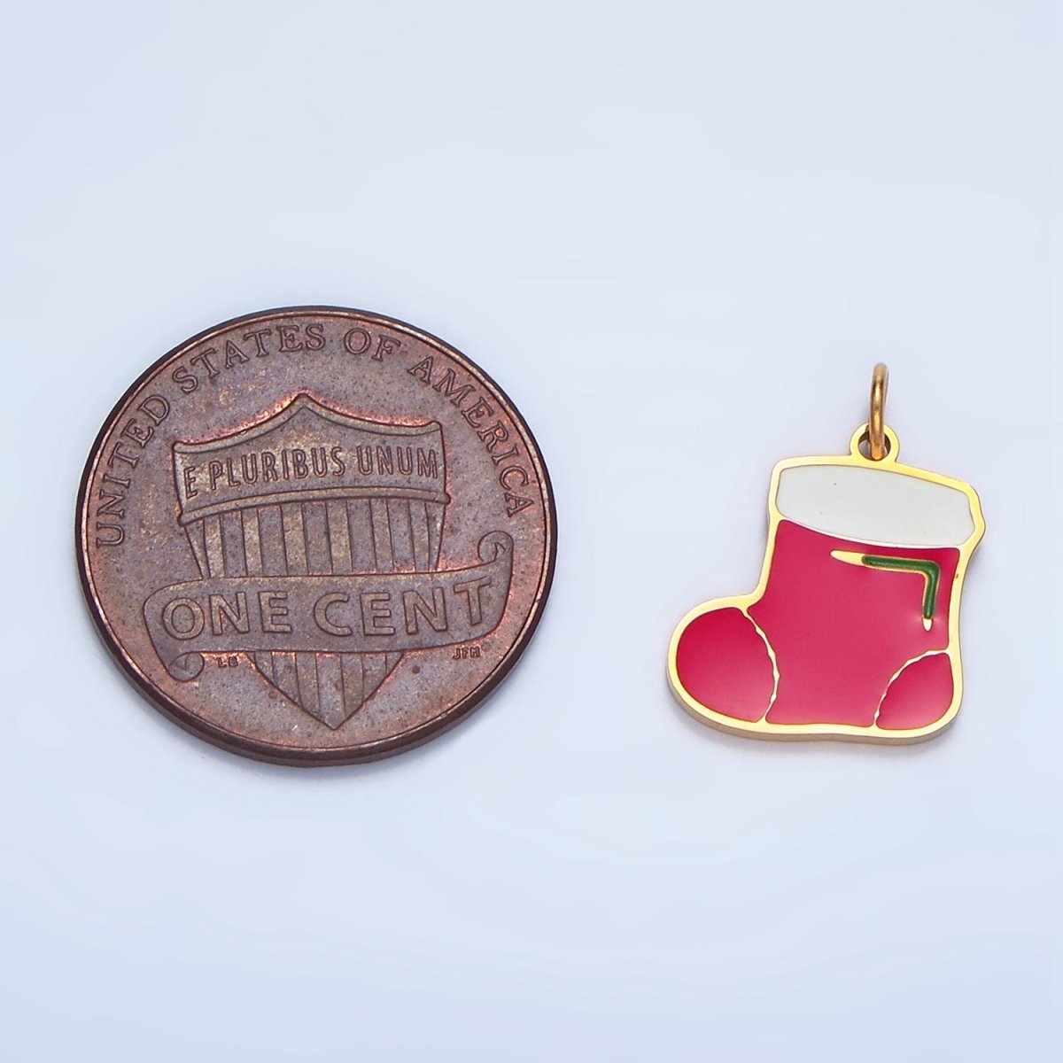 Stainless Steel Enamel Christmas Stockings Sock Holiday Charm | P1500